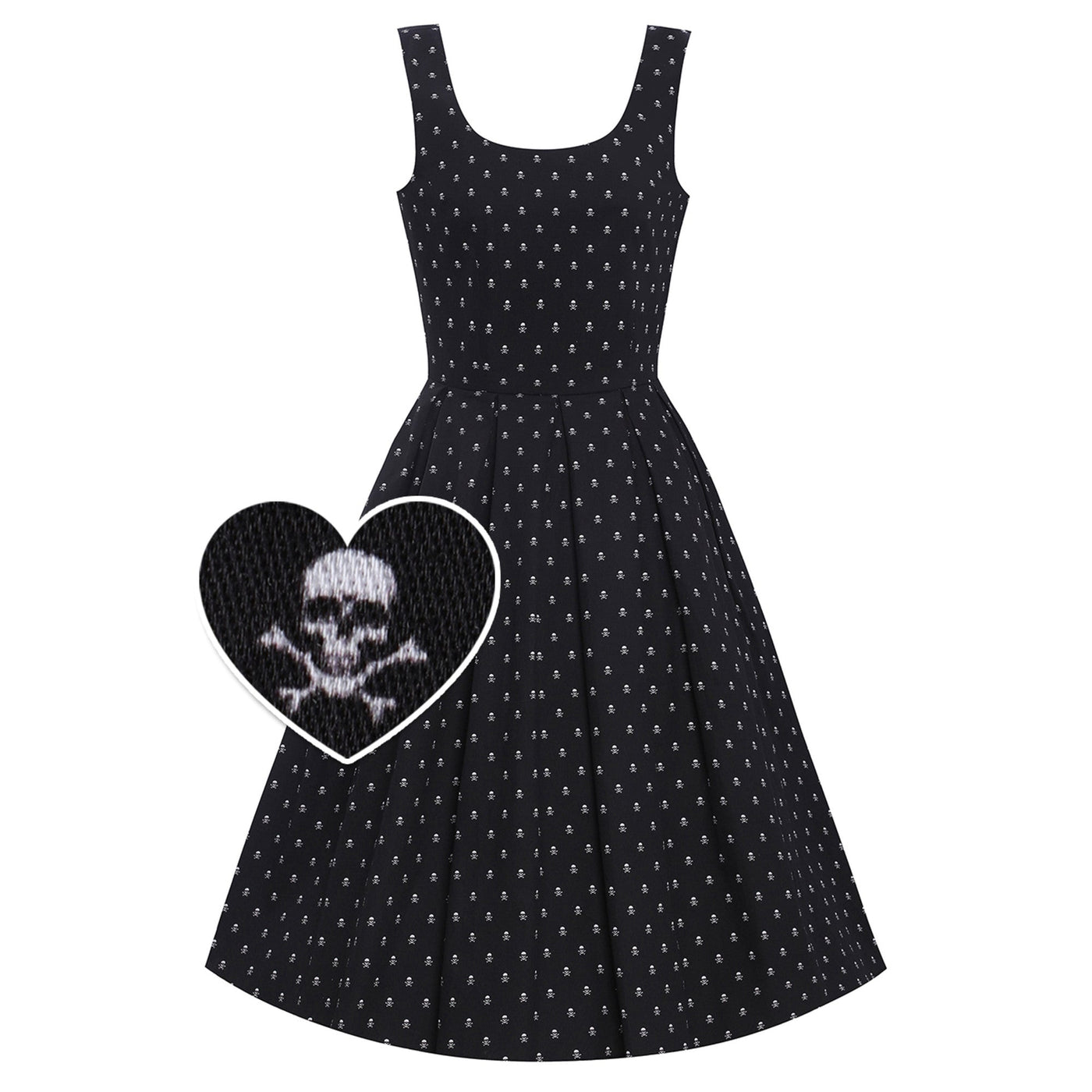 PRE ORDER Amanda Black Skull Swing Dress