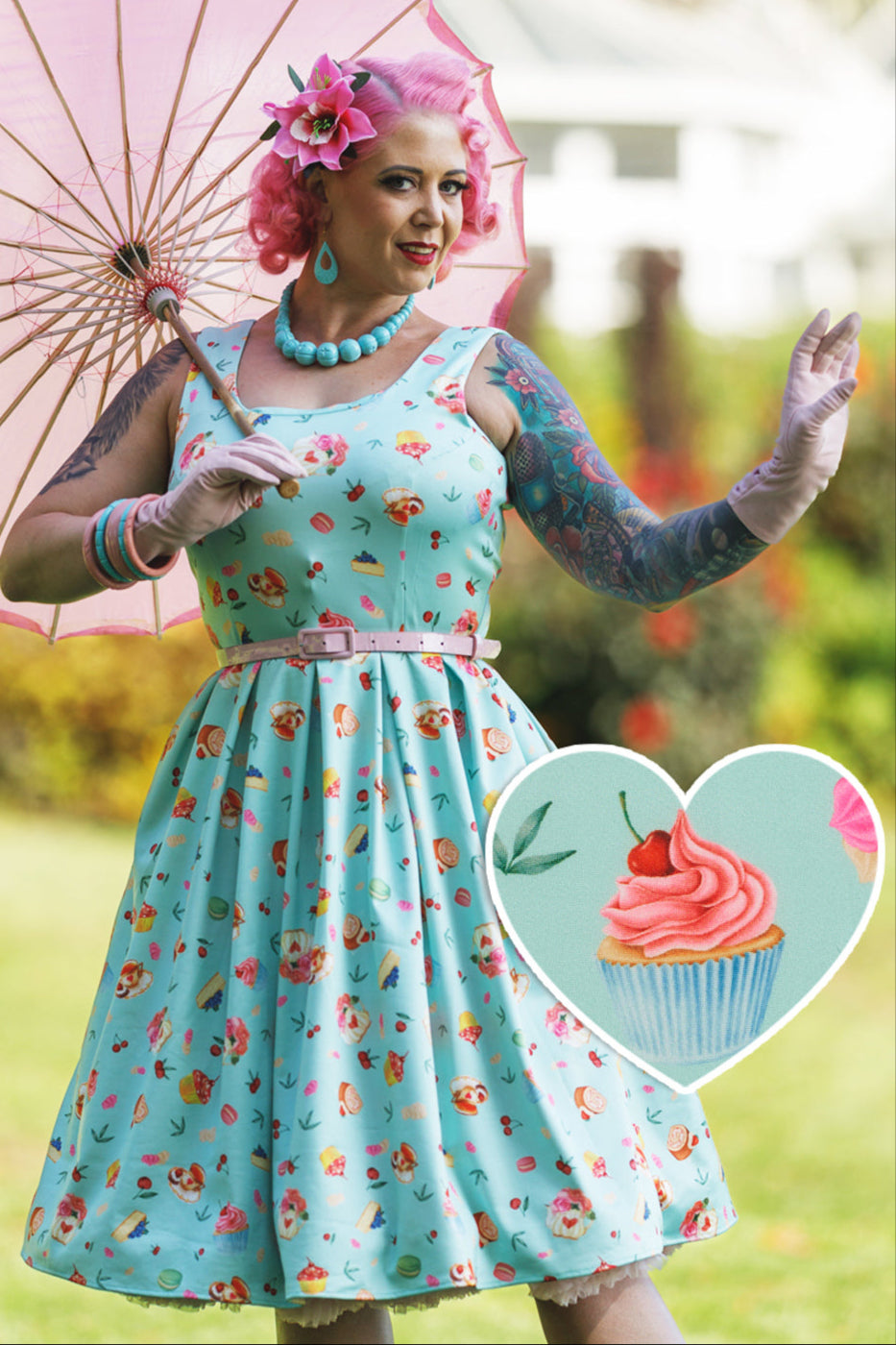 Amanda Afternoon Tea Dress In Baby Blue