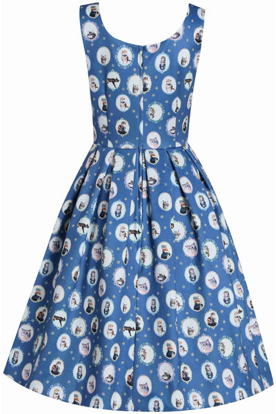 Amanda Swing Dress in Blue Cat