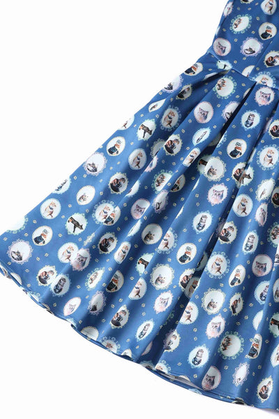 Amanda Swing Dress in Blue Cat