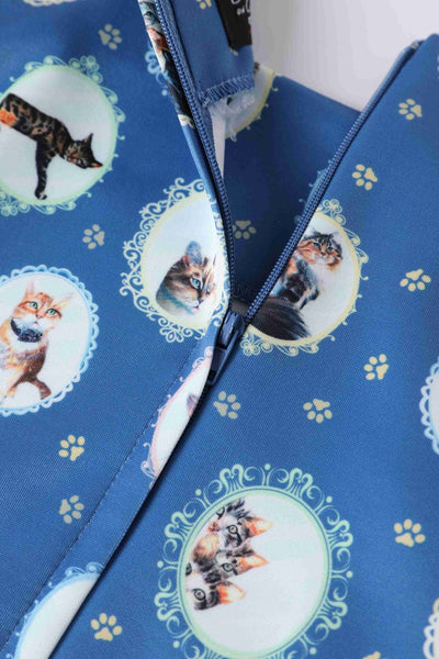 Amanda Swing Dress in Blue Cat
