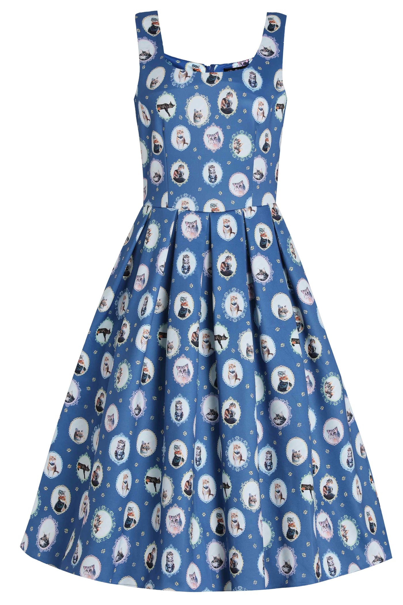 Amanda Swing Dress in Blue Cat