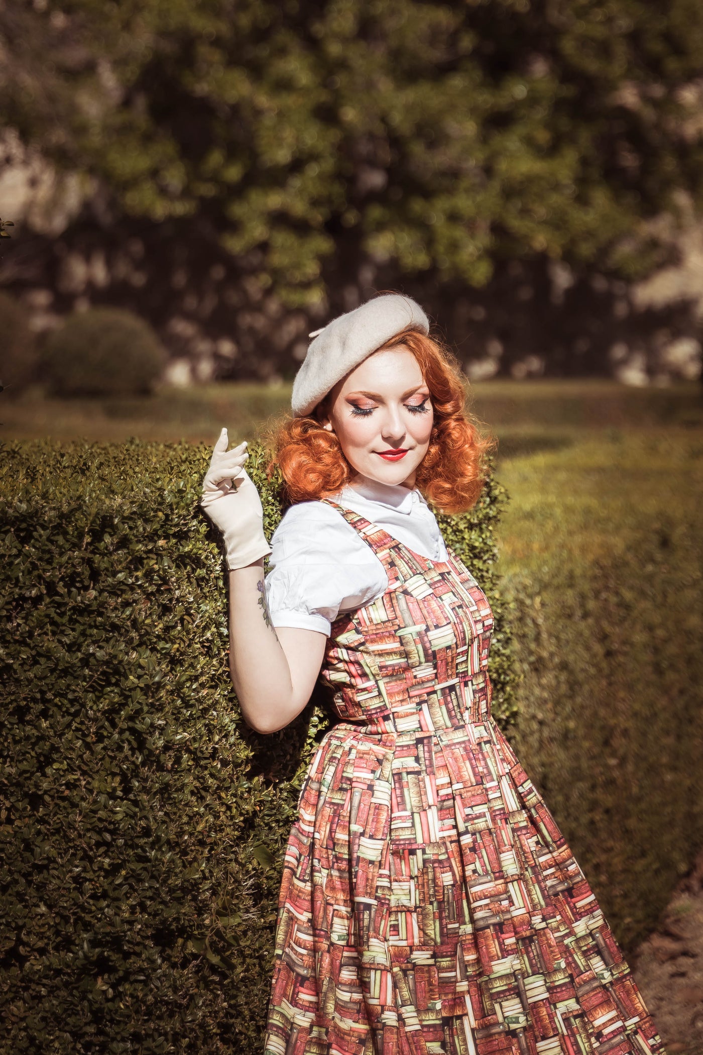 Amanda Book Print Tea Dress