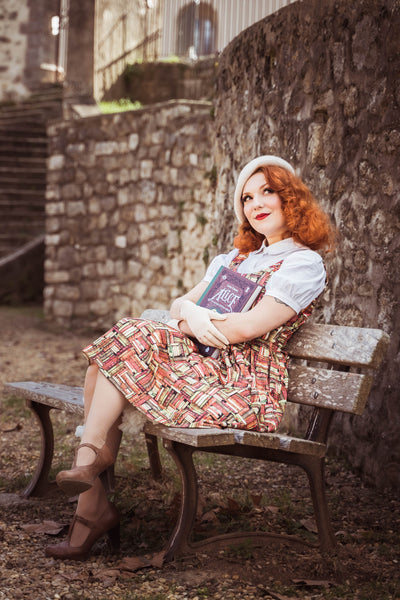 Amanda Book Print Tea Dress