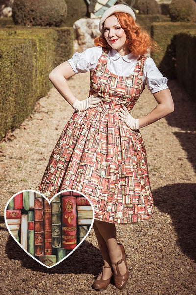 Amanda Book Print Tea Dress