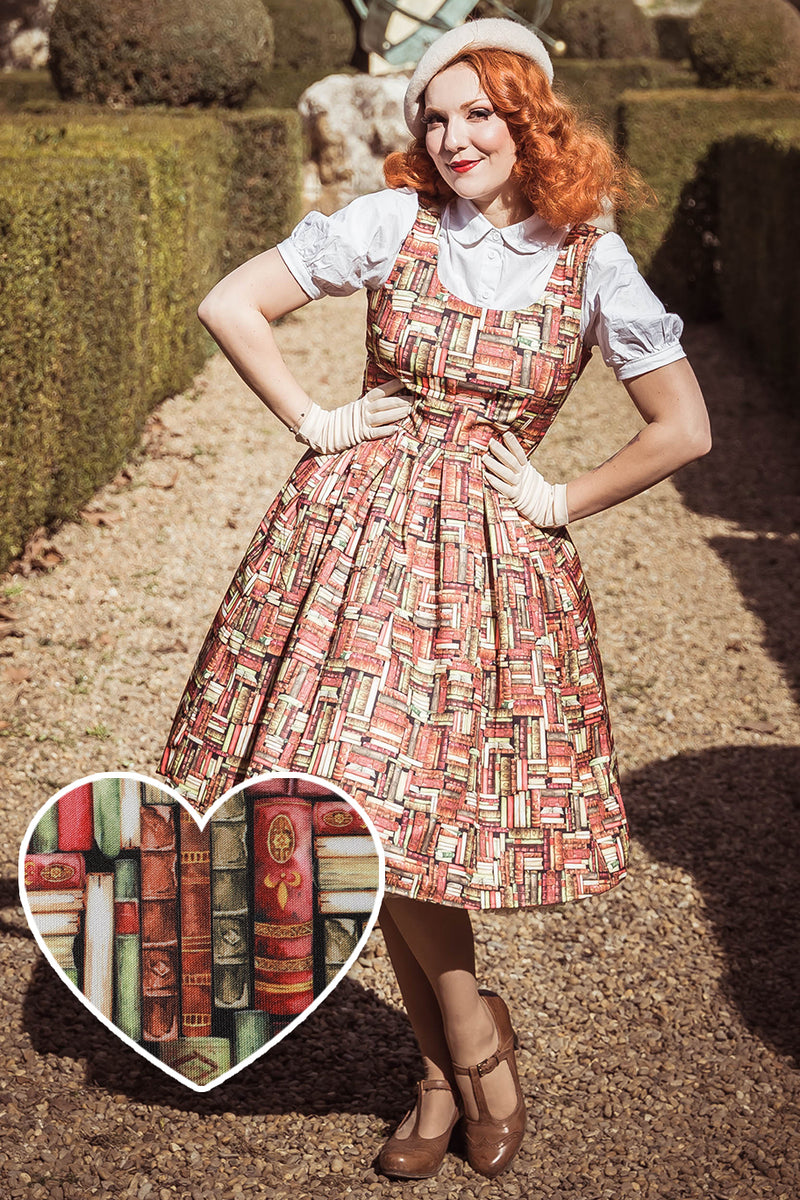 Amanda Book Print Tea Dress