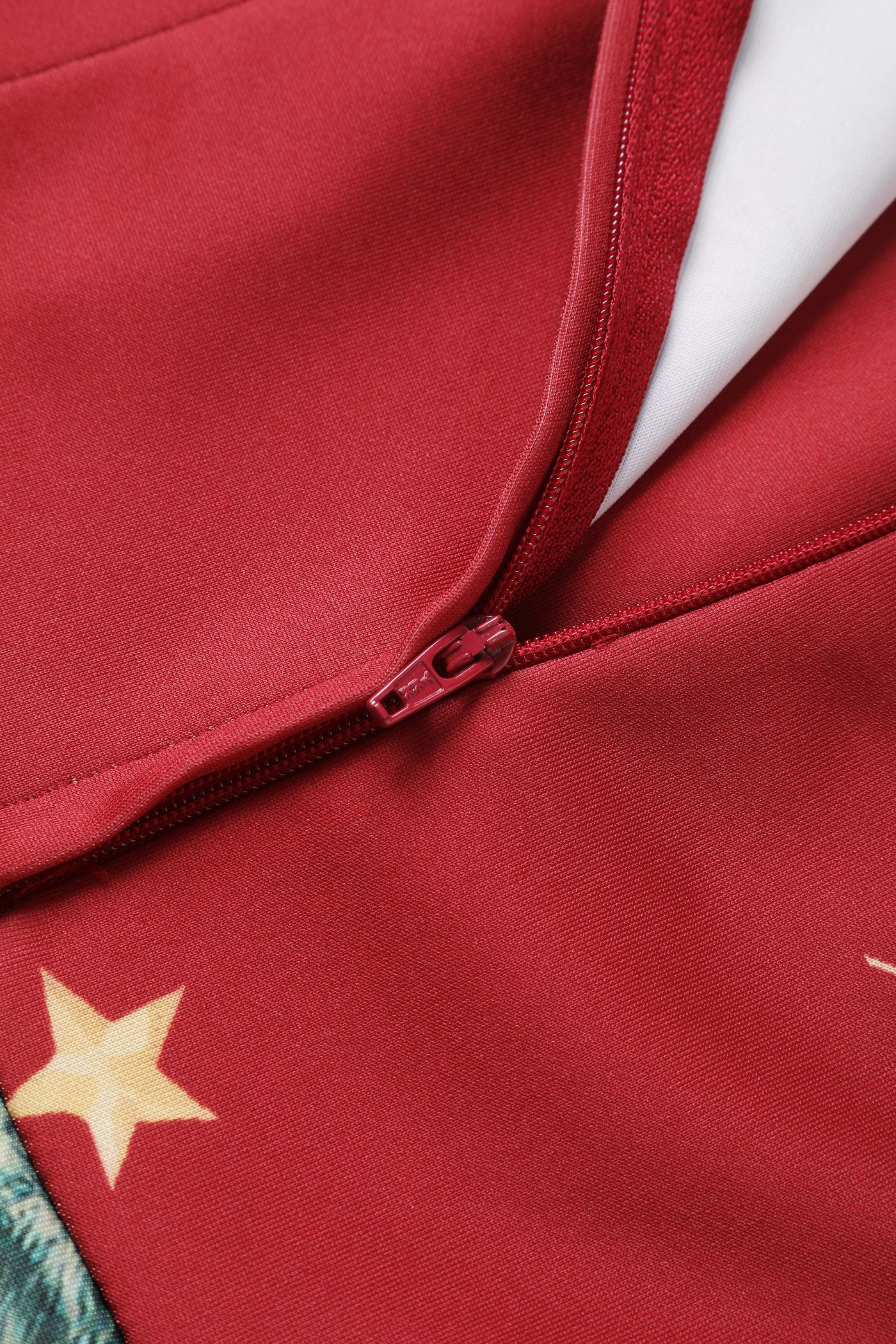 Amanda Crimson Red Christmas Santa Print Dress