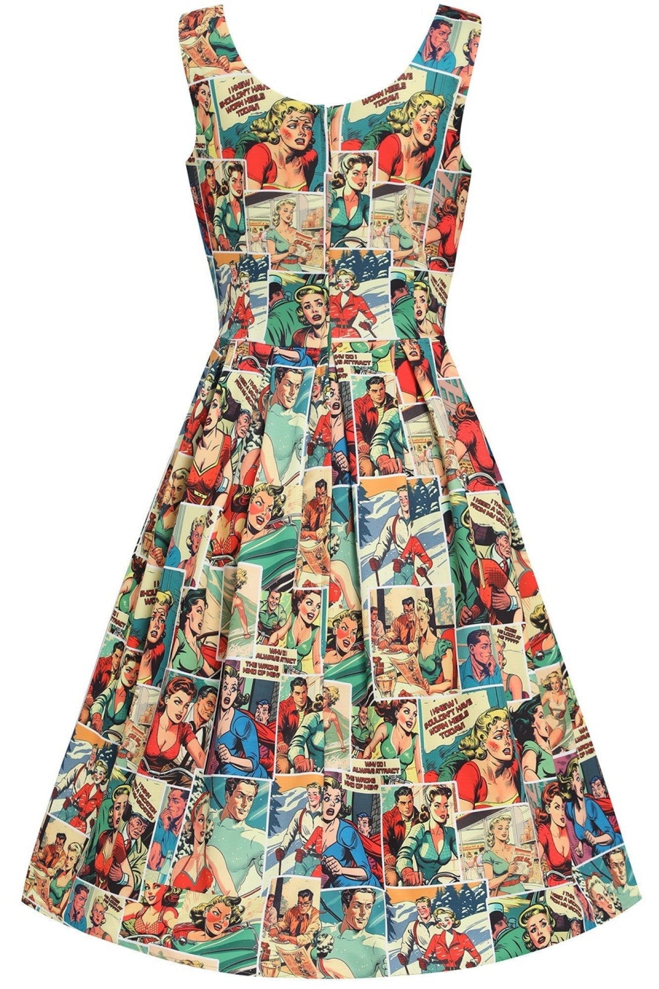 Amanda Vintage Comic Print Swing Dress