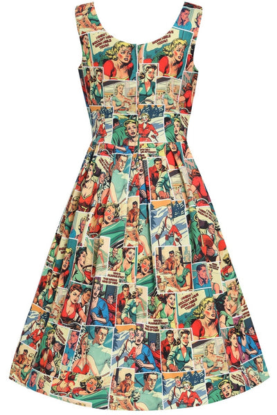 Amanda Vintage Comic Print Swing Dress