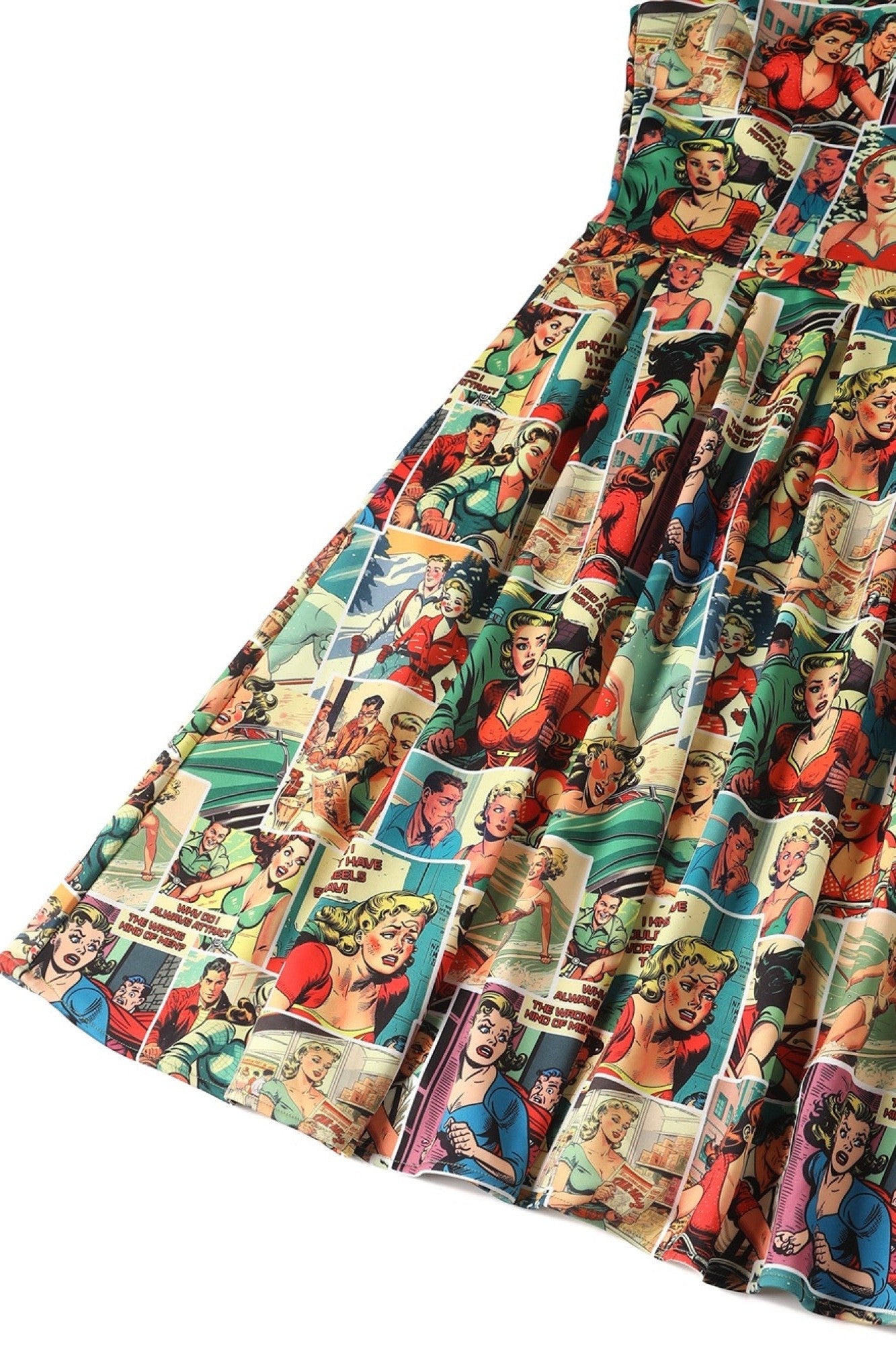 Amanda Vintage Comic Print Swing Dress