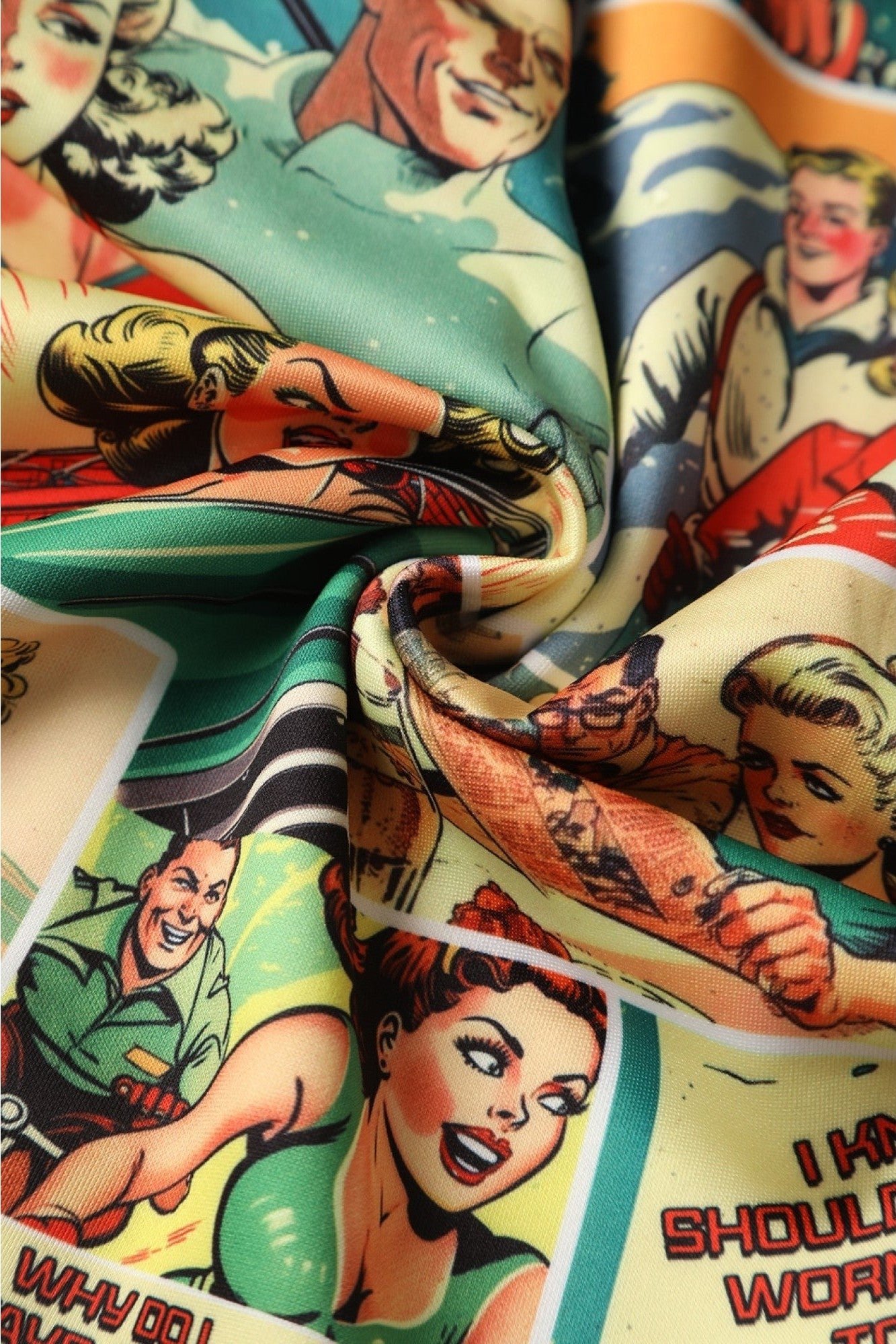 Amanda Vintage Comic Print Swing Dress