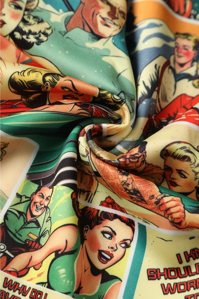 Amanda Vintage Comic Print Swing Dress