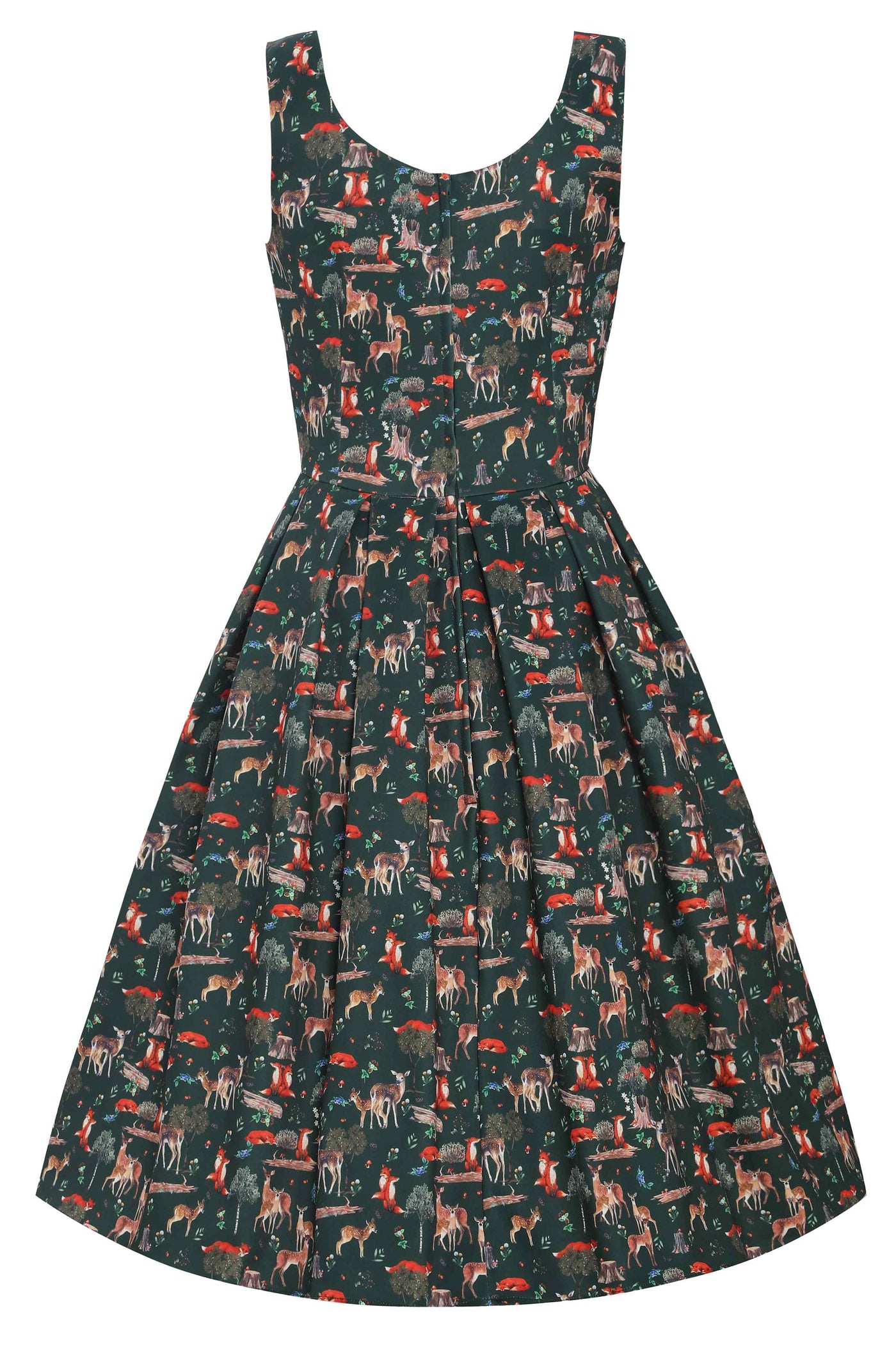 Amanda Dark Green Woodland Print