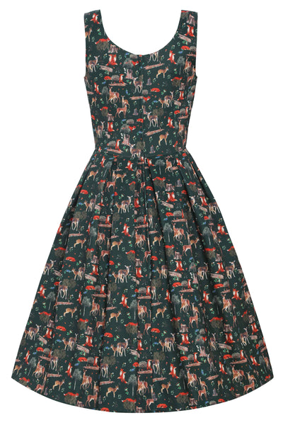 Amanda Dark Green Woodland Print
