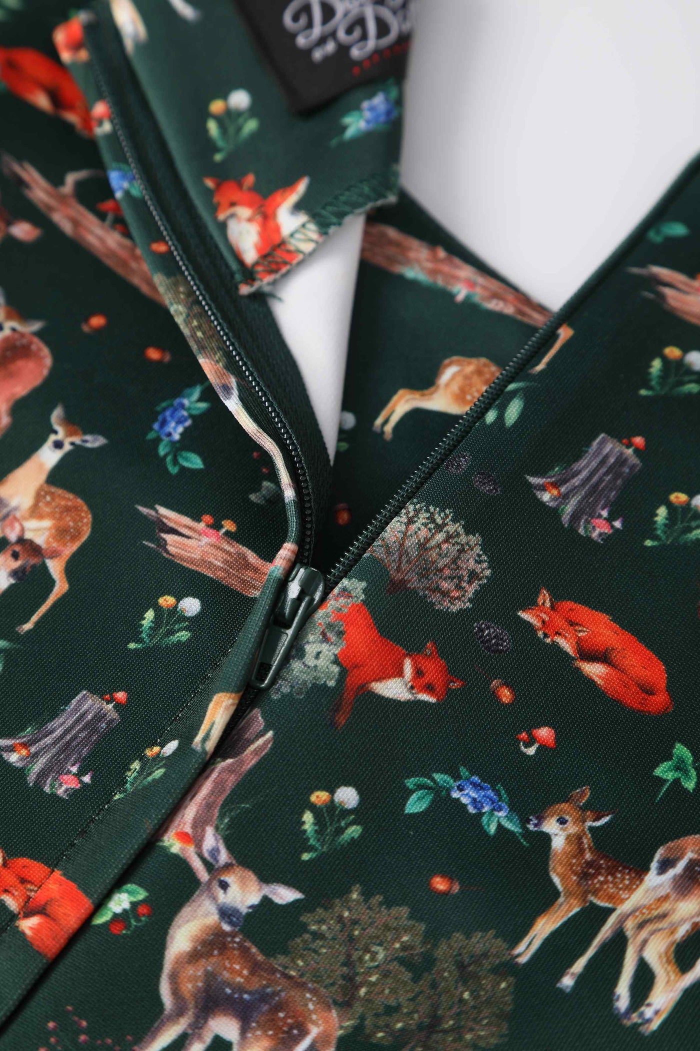 Amanda Dark Green Woodland Print