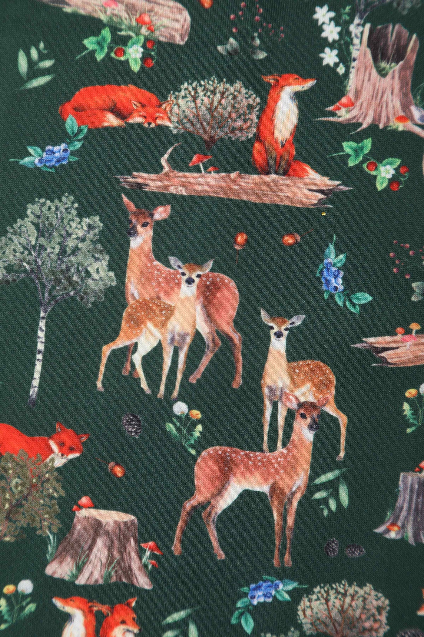 Amanda Dark Green Woodland Print
