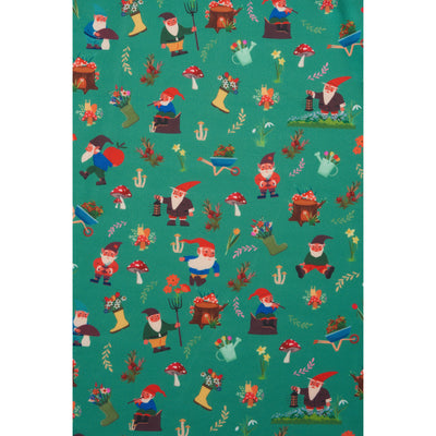 Amanda Scoop Neck Swing Dress in Dark Green Garden Print