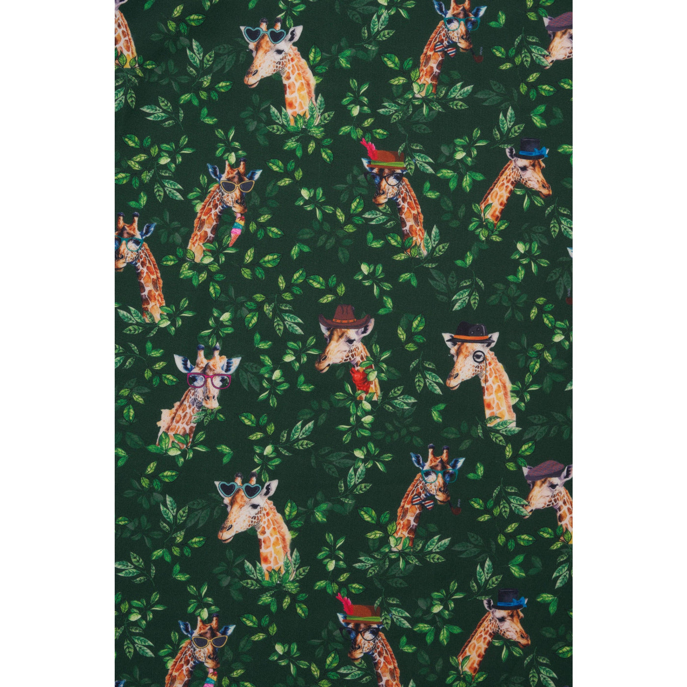 PRE ORDER Amanda Scoop Neck Swing Dress in Green Cute Giraffe Print