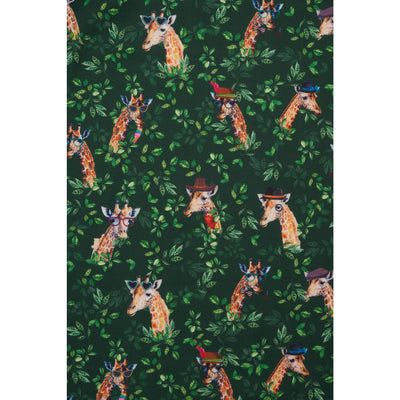 PRE ORDER Amanda Scoop Neck Swing Dress in Green Cute Giraffe Print