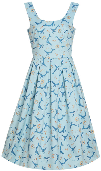 Amanda Scoop Neck Swing Dress Light Blue Dolphin