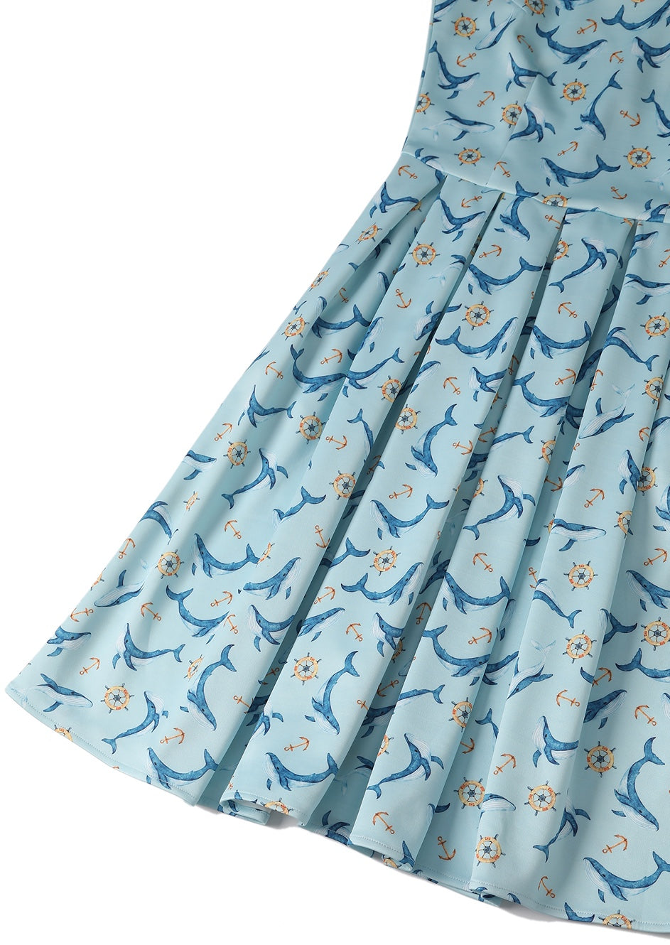 Amanda Scoop Neck Swing Dress Light Blue Dolphin