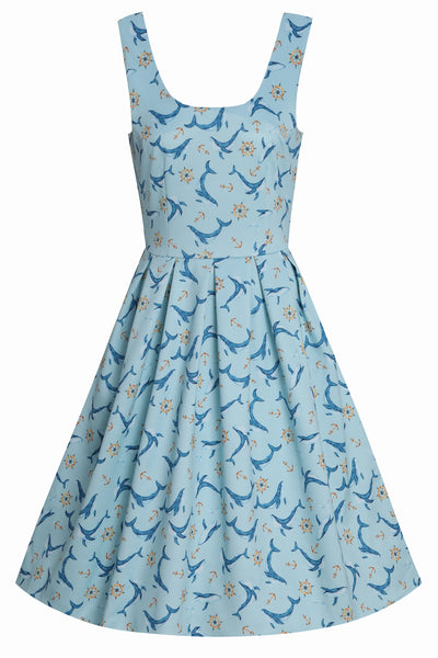 Amanda Scoop Neck Swing Dress Light Blue Dolphin