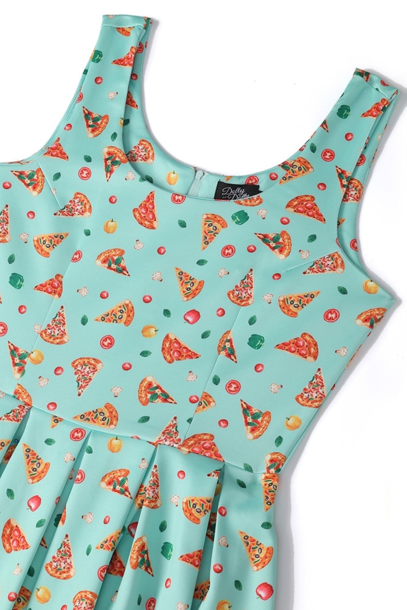 PRE ORDER Amanda Light Blue Pizza Swing Dress
