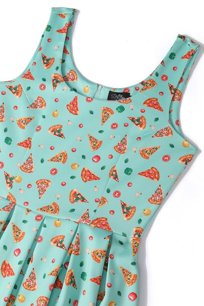 PRE ORDER Amanda Light Blue Pizza Swing Dress