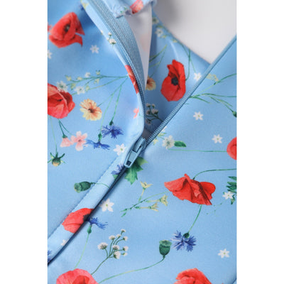 PRE ORDER Amanda Light Blue Poppy Swing Dress