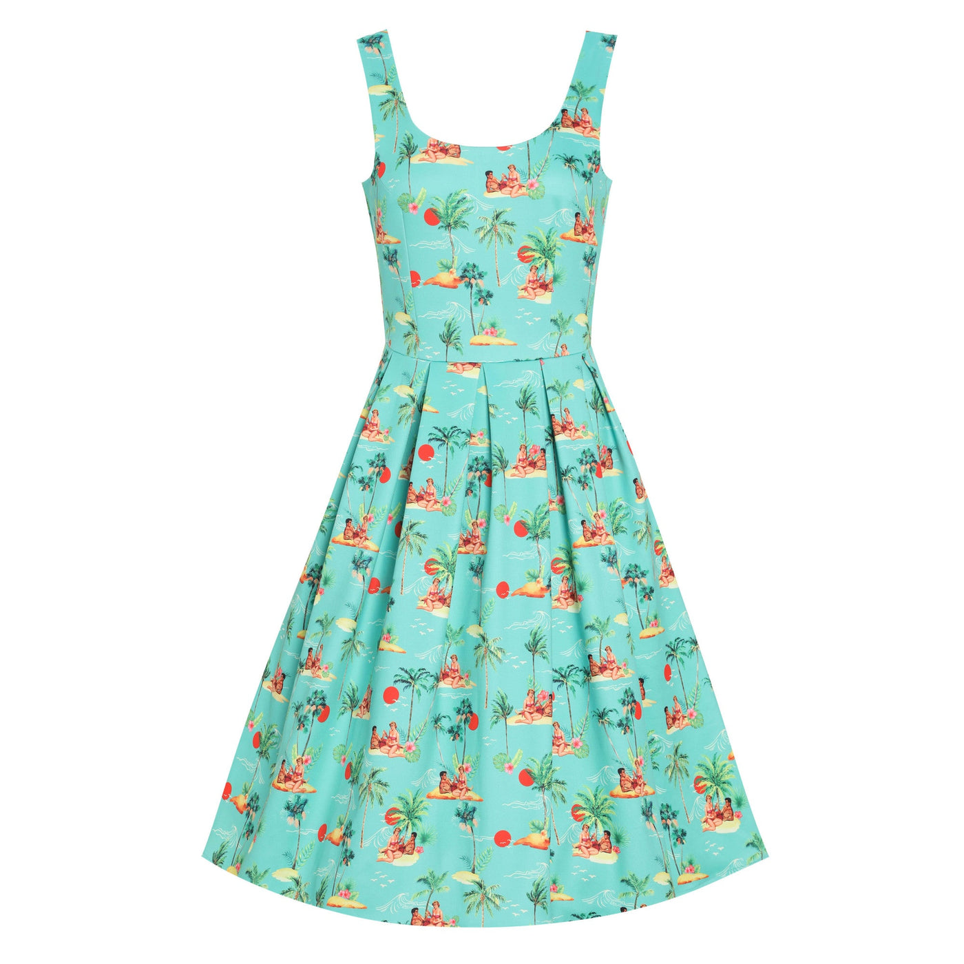 PRE ORDER Amanda Green Sunset Pinup Couple Swing Dress