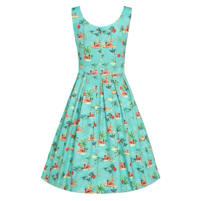PRE ORDER Amanda Green Sunset Pinup Couple Swing Dress
