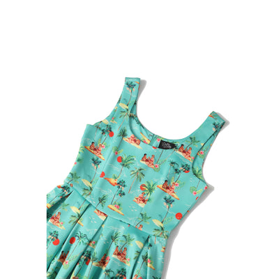 PRE ORDER Amanda Green Sunset Pinup Couple Swing Dress