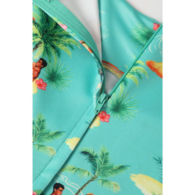 PRE ORDER Amanda Green Sunset Pinup Couple Swing Dress