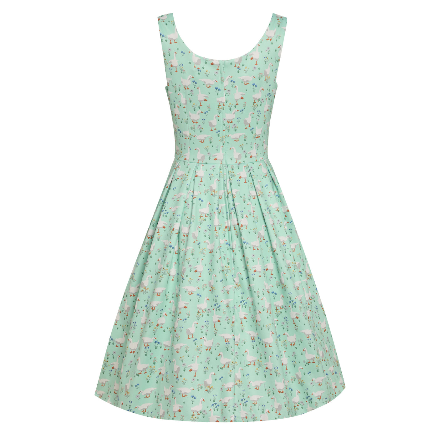 Amanda Swing Dress in Mint Green Duck Print