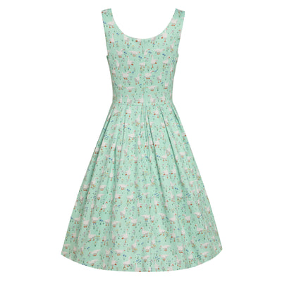 Amanda Swing Dress in Mint Green Duck Print