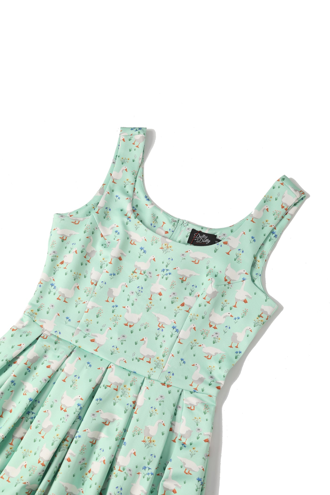 PRE ORDER Amanda Swing Dress in Mint Green Duck Print