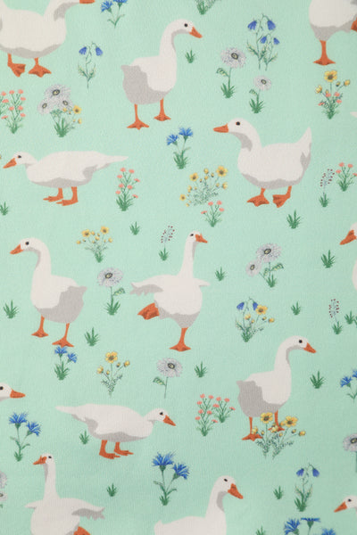 Amanda Swing Dress in Mint Green Duck Print