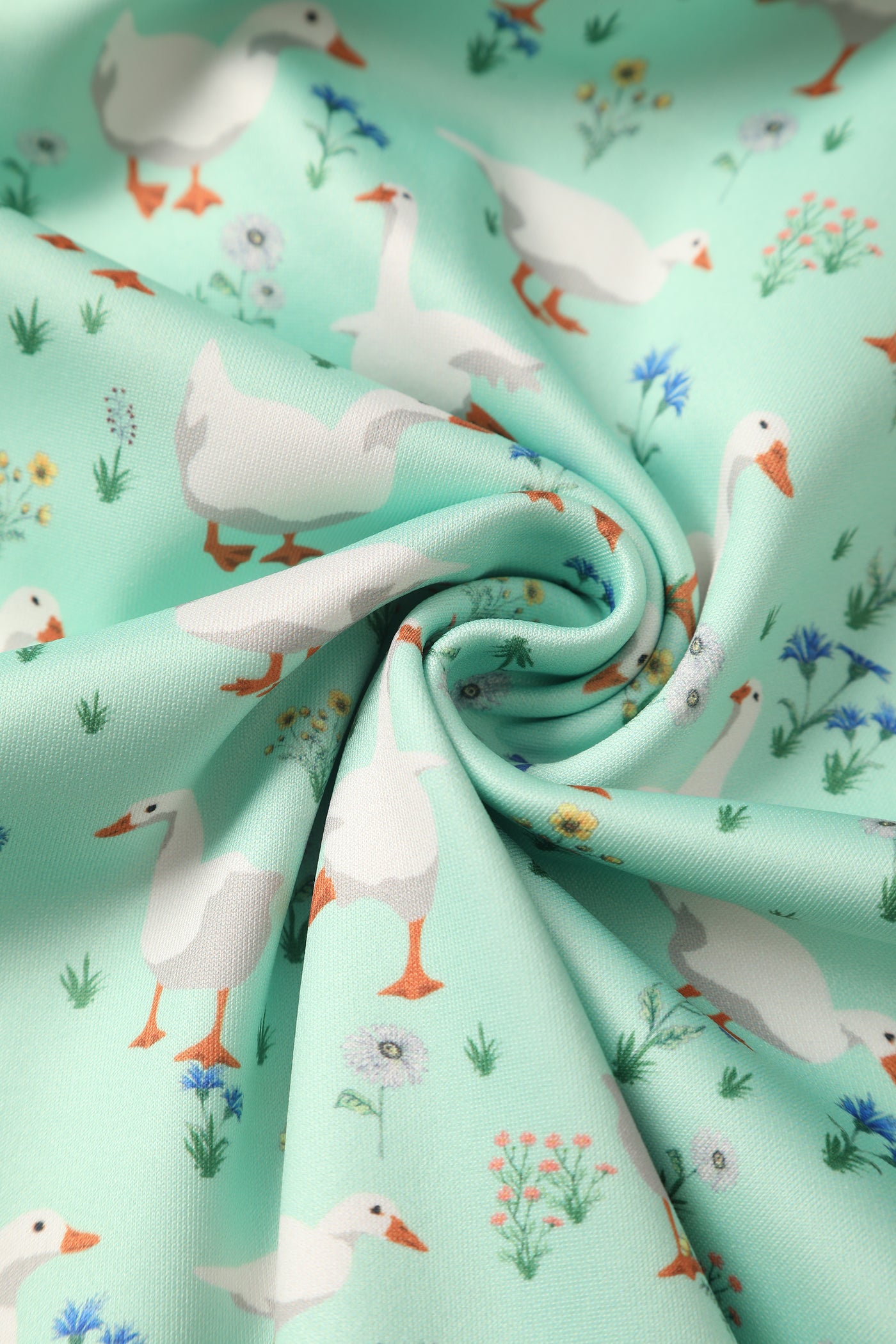 PRE ORDER Amanda Swing Dress in Mint Green Duck Print