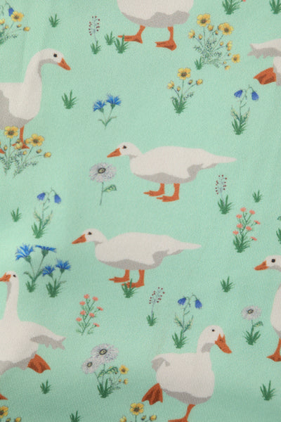 PRE ORDER Amanda Swing Dress in Mint Green Duck Print