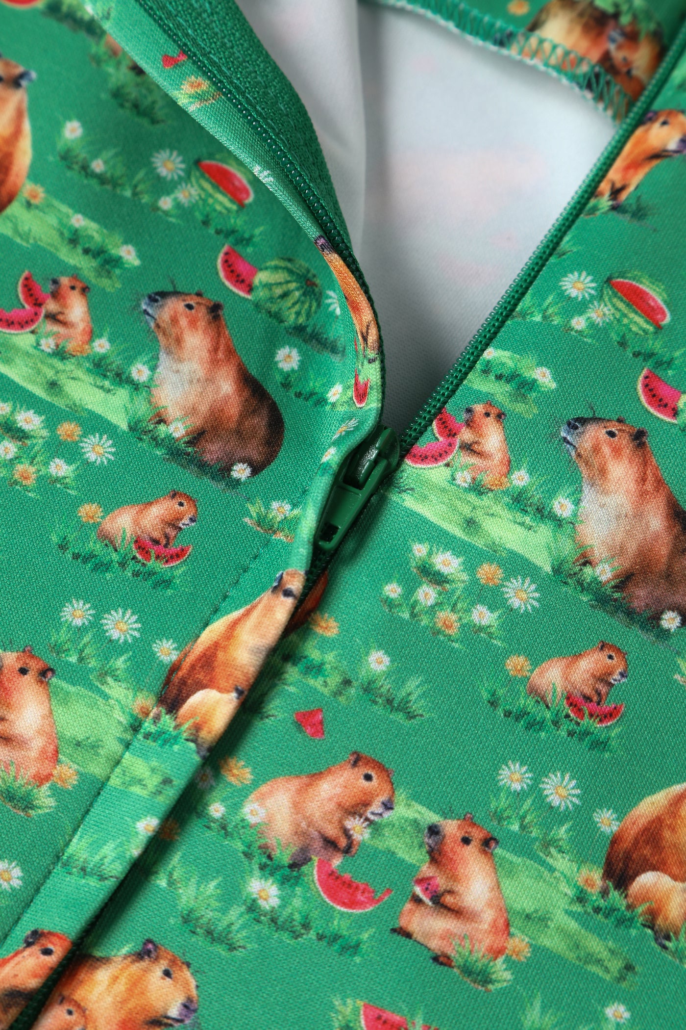Amanda Green Capybara & Watermelon Print Swing Dress