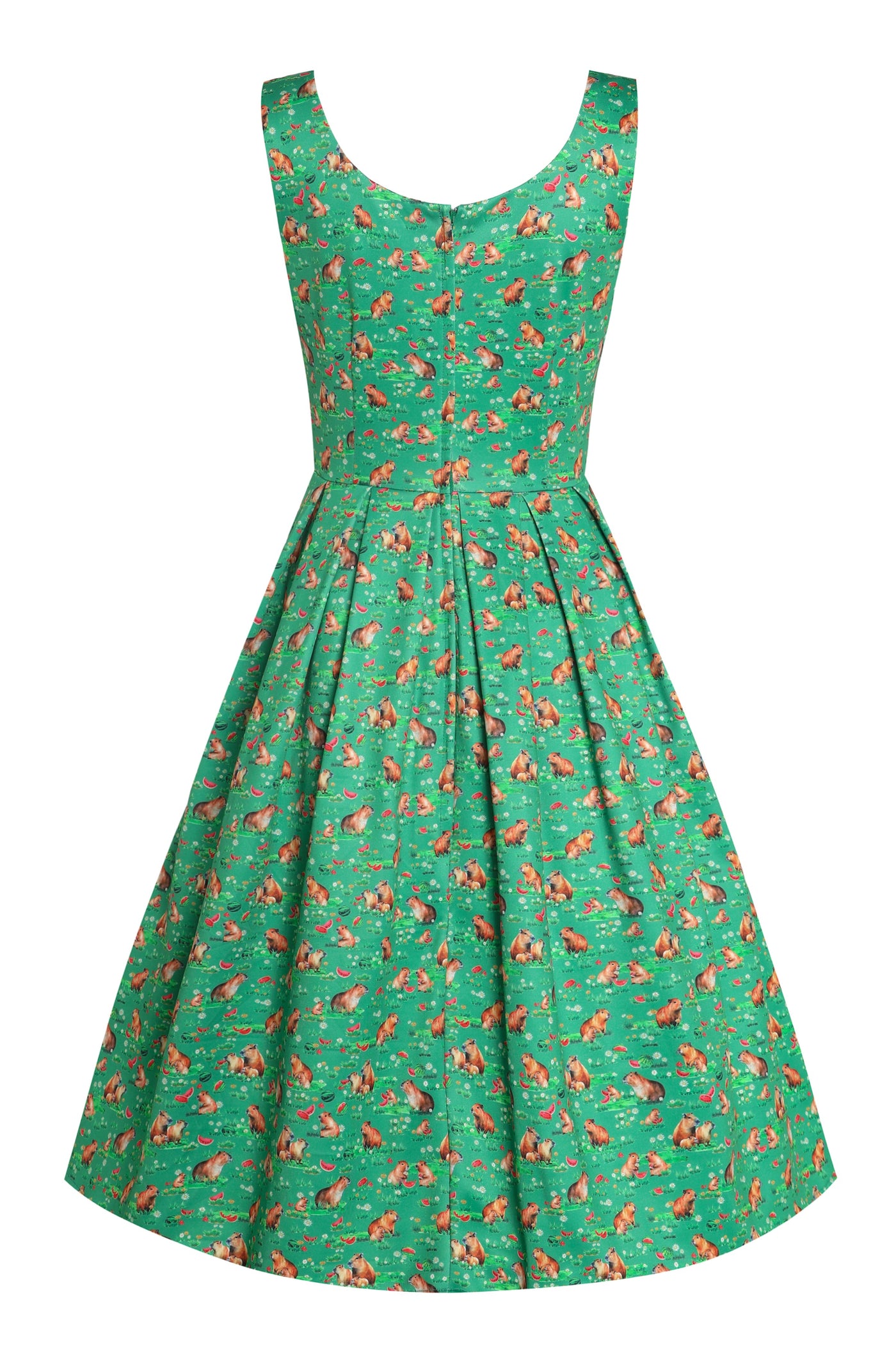 PRE ORDER Amanda Green Capybara & Watermelon Print Swing Dress