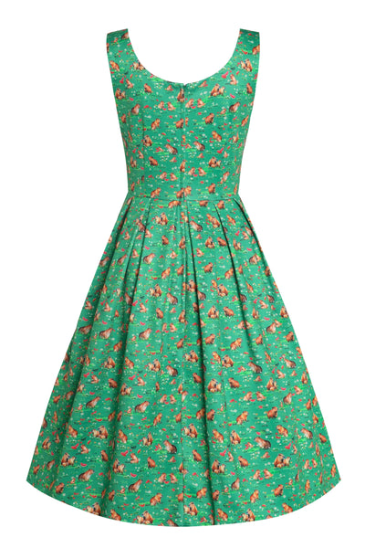 PRE ORDER Amanda Green Capybara & Watermelon Print Swing Dress