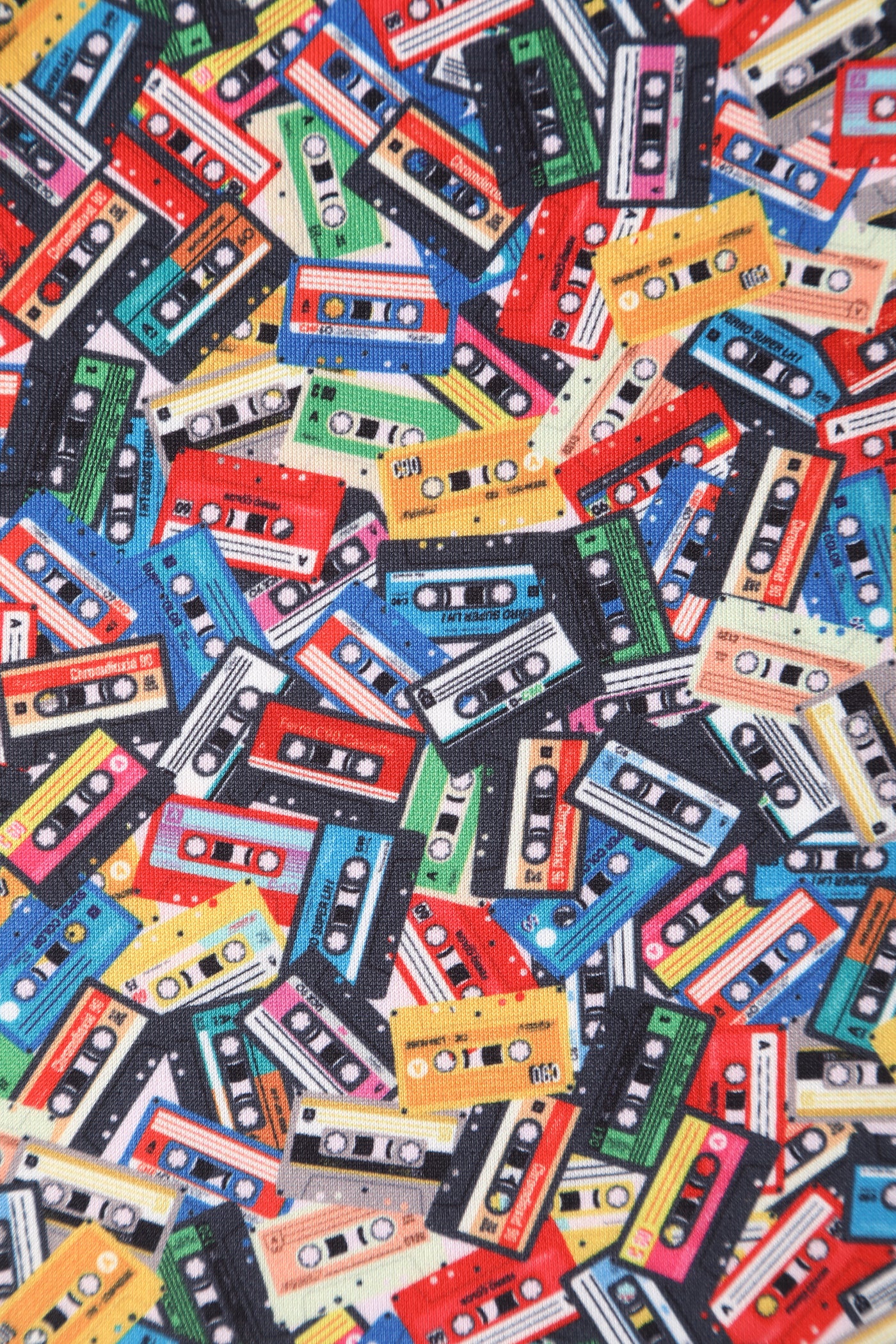 Amanda Multicolor Cassette Tape Print Scoop Neck Dress