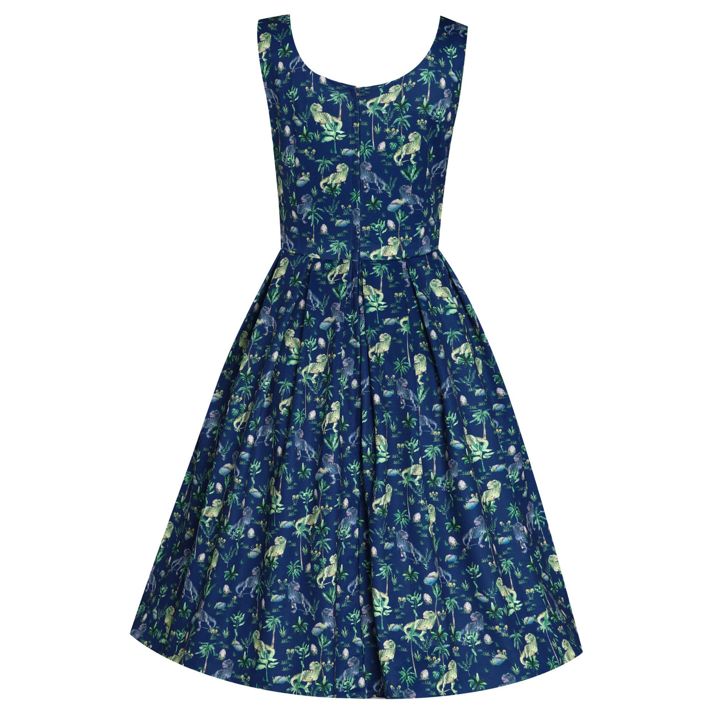 PRE ORDER Amanda Swing Dress in Navy Blue T-Rex Print