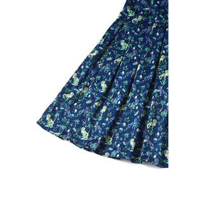 PRE ORDER Amanda Swing Dress in Navy Blue T-Rex Print