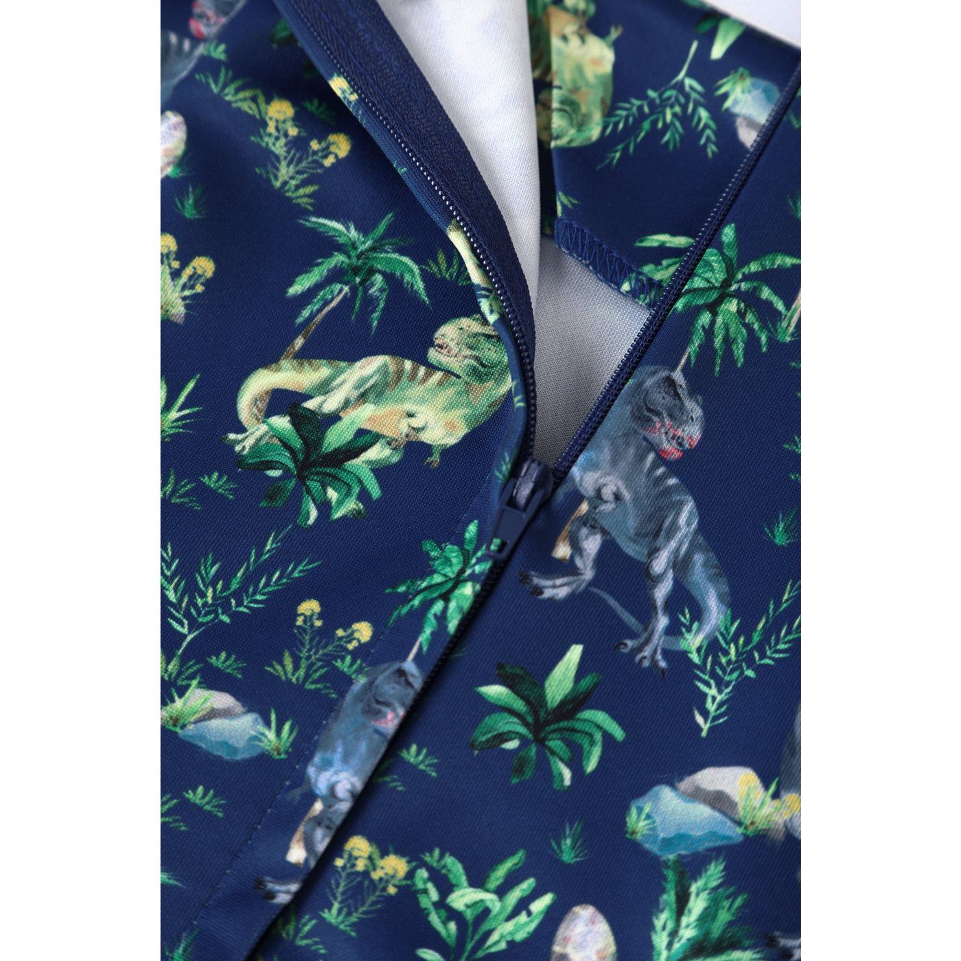Amanda Swing Dress in Navy Blue T-Rex Print