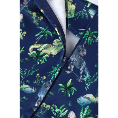 Amanda Swing Dress in Navy Blue T-Rex Print
