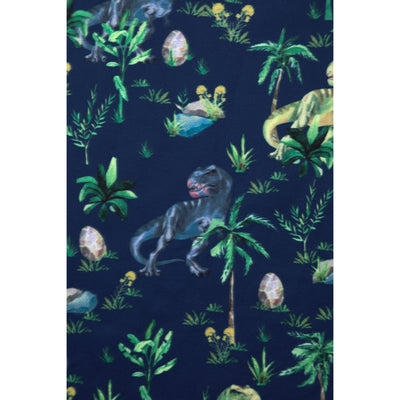 Amanda Swing Dress in Navy Blue T-Rex Print