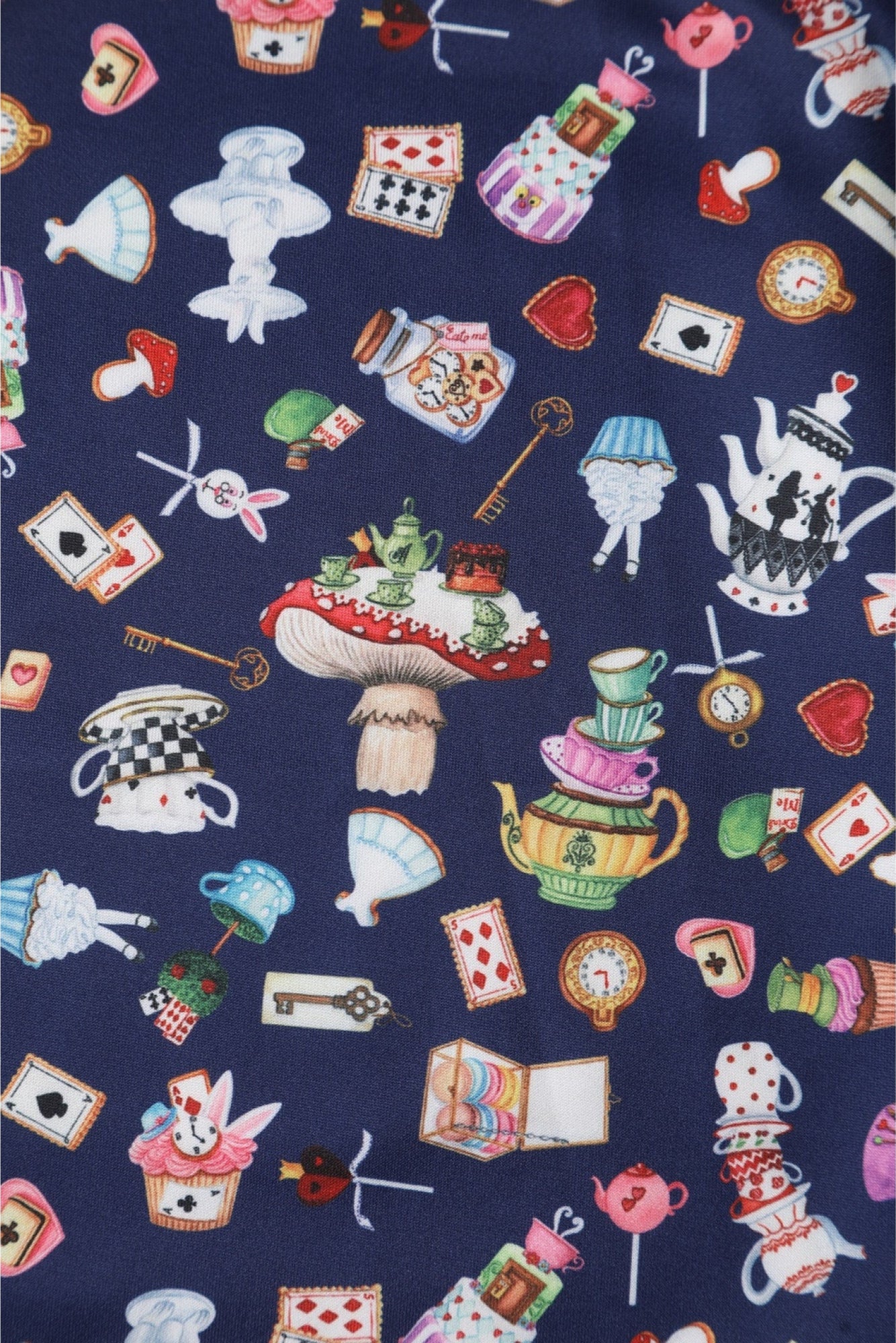 Amanda Swing Dress in Navy Blue Wonderland Print