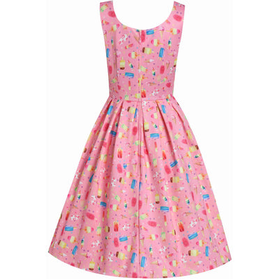 Amanda Swing Dress in Pink Popsicle Print